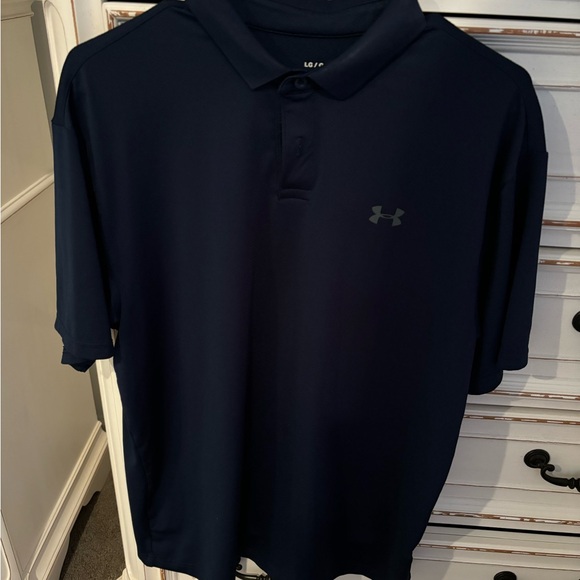 Mens Navy under armour polo sz Large - Picture 1 of 3